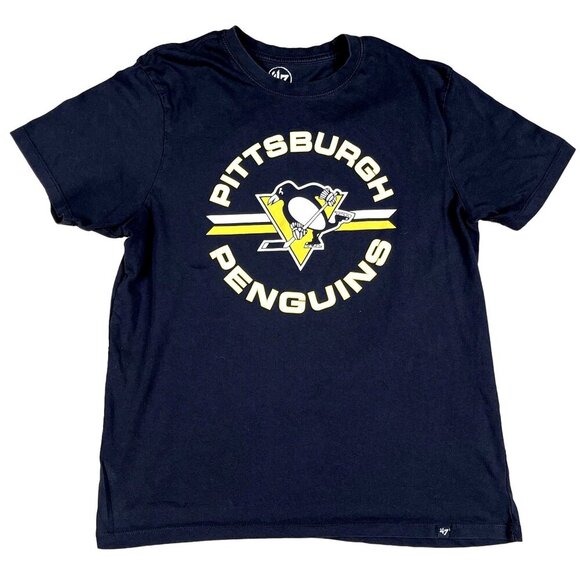 47 Brand Pittsburgh Penguins Black T-Shirt Size Medium - Picture 1 of 4